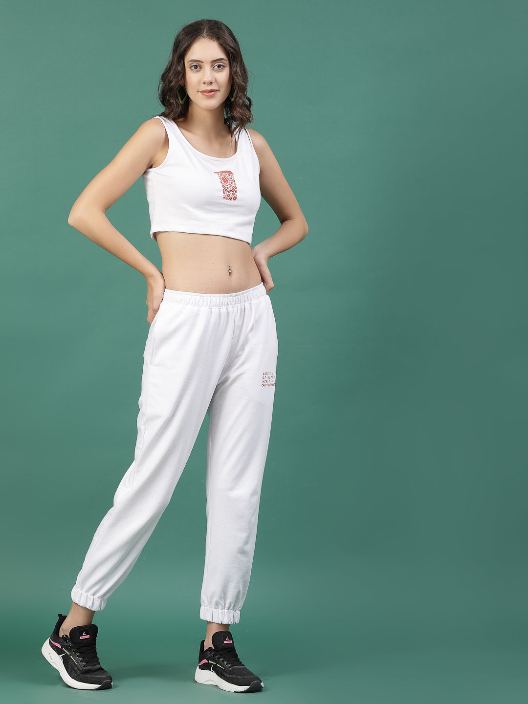 Women White Printed co-ords