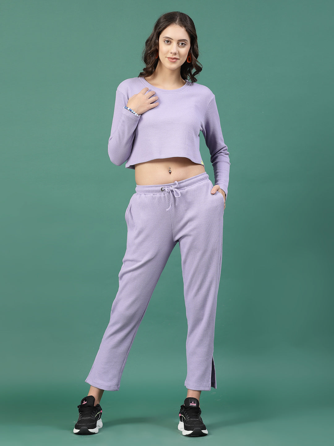 Women Purple Regular Fit co-ords