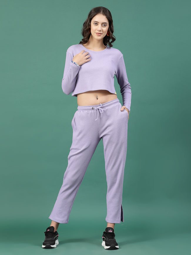 Women Purple Regular Fit co-ords