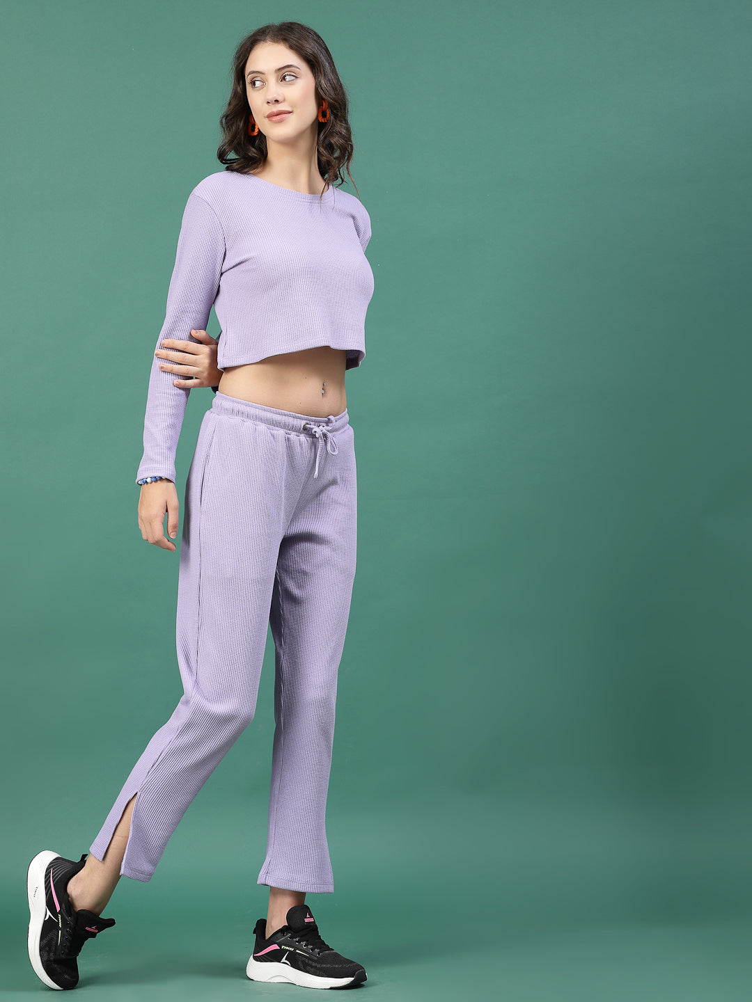 Women Purple Regular Fit co-ords