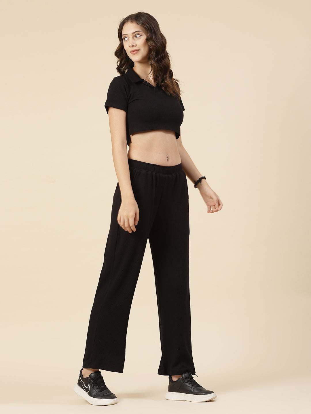Women Black Regular Fit co-ords