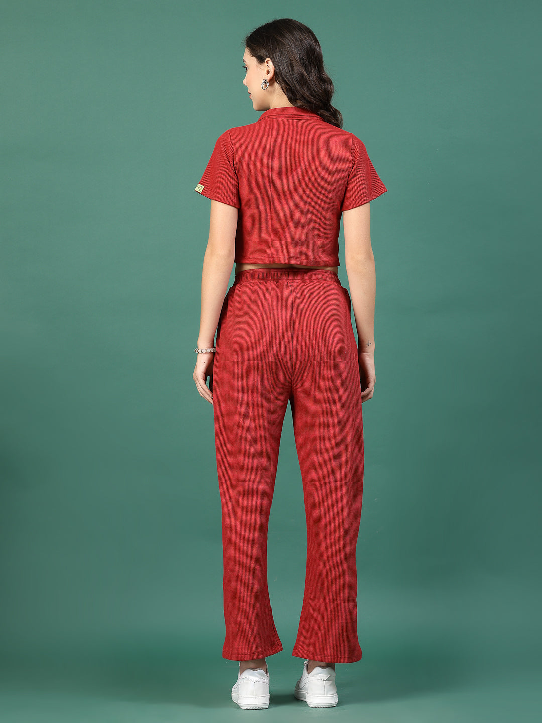 Women Maroon Regular Fit co-ords