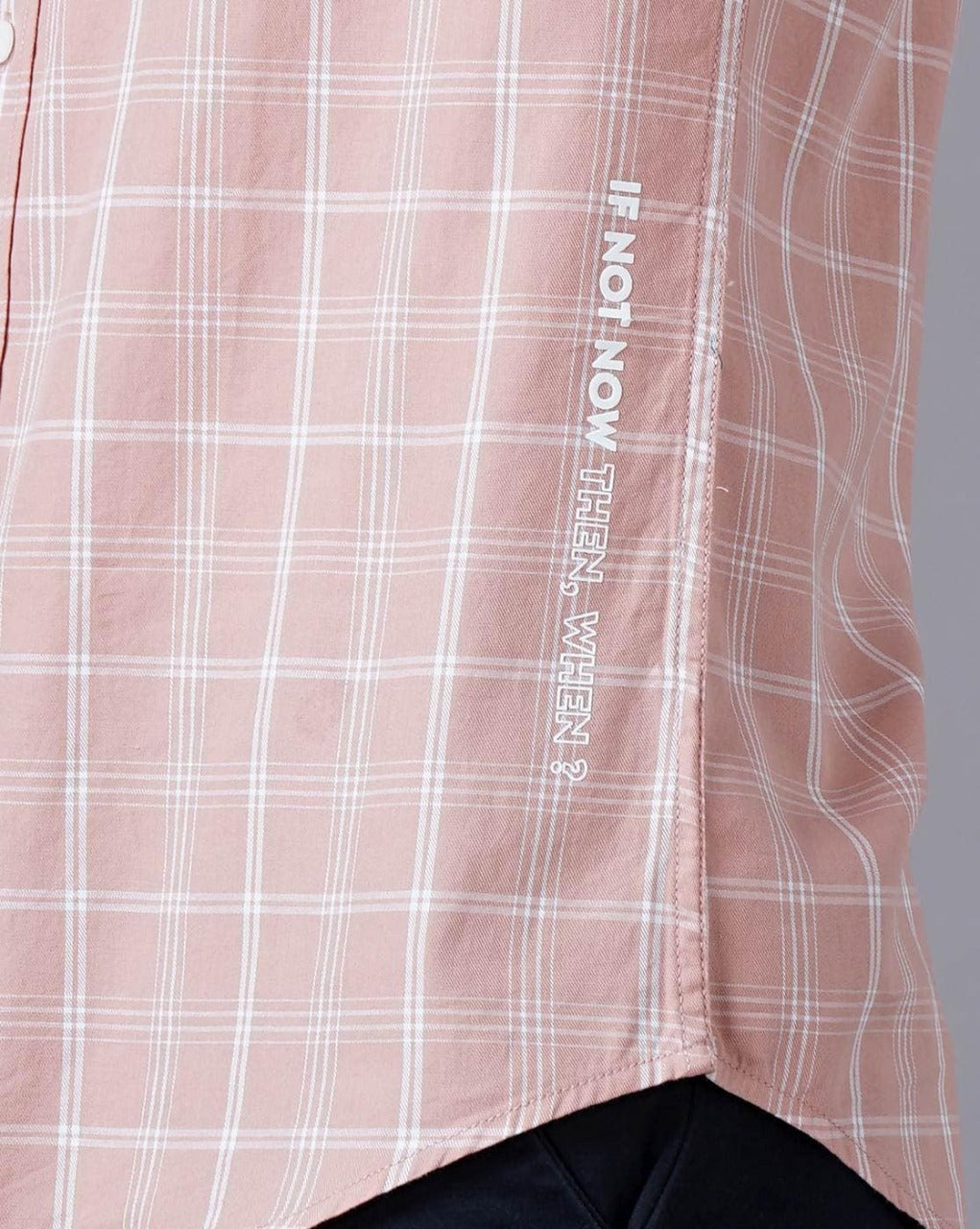 Men Orange Cotton Slim Shirt