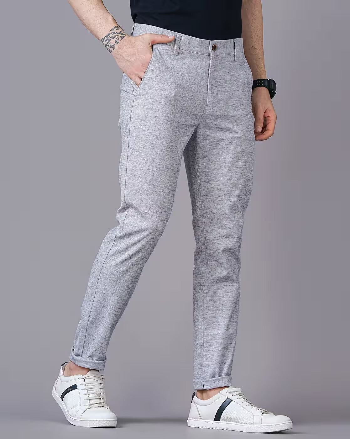Men Grey Trousers