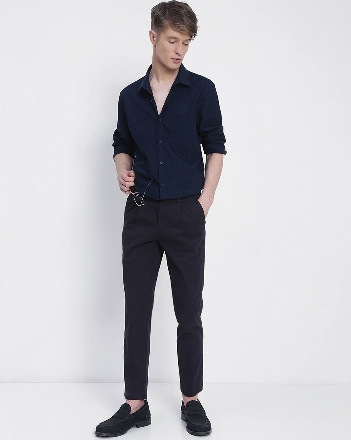 Men Blue Trousers