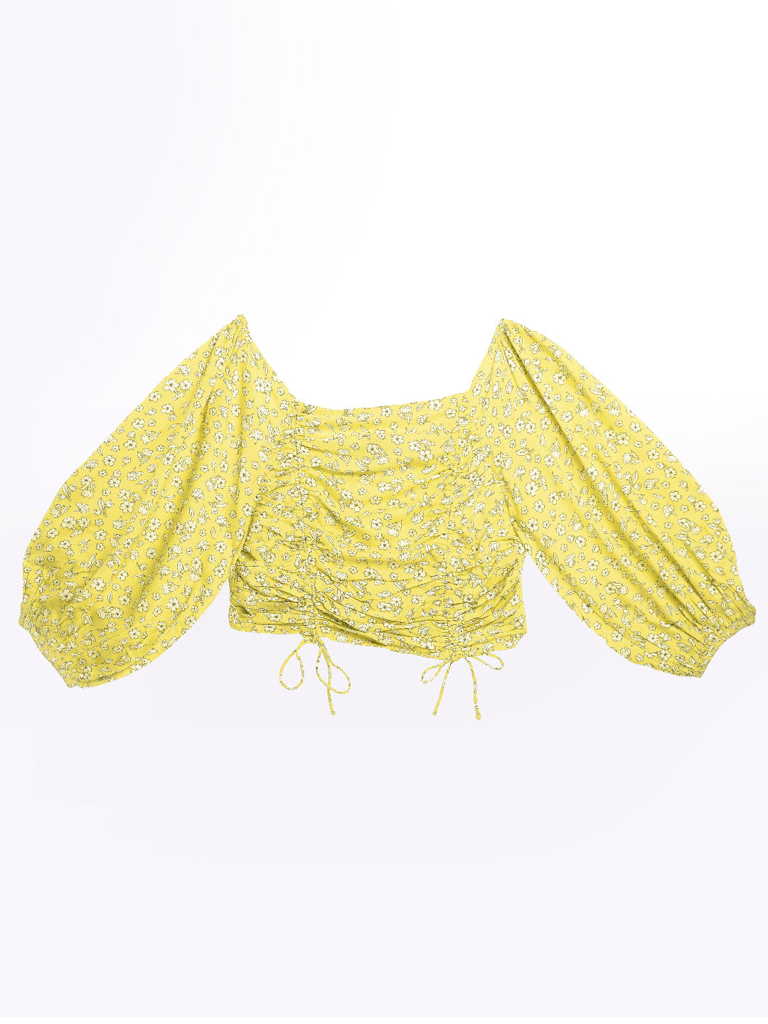 Women Yellow Fitted Crop Top