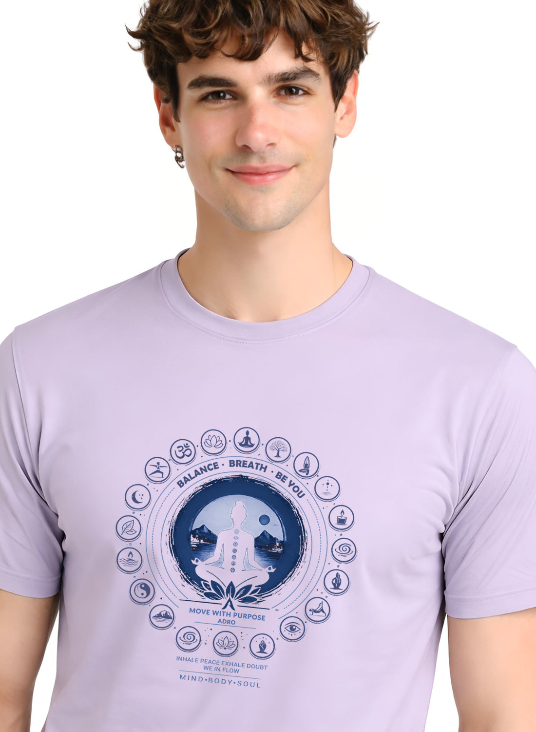 Men Lilac Printed Casual T-Shirt