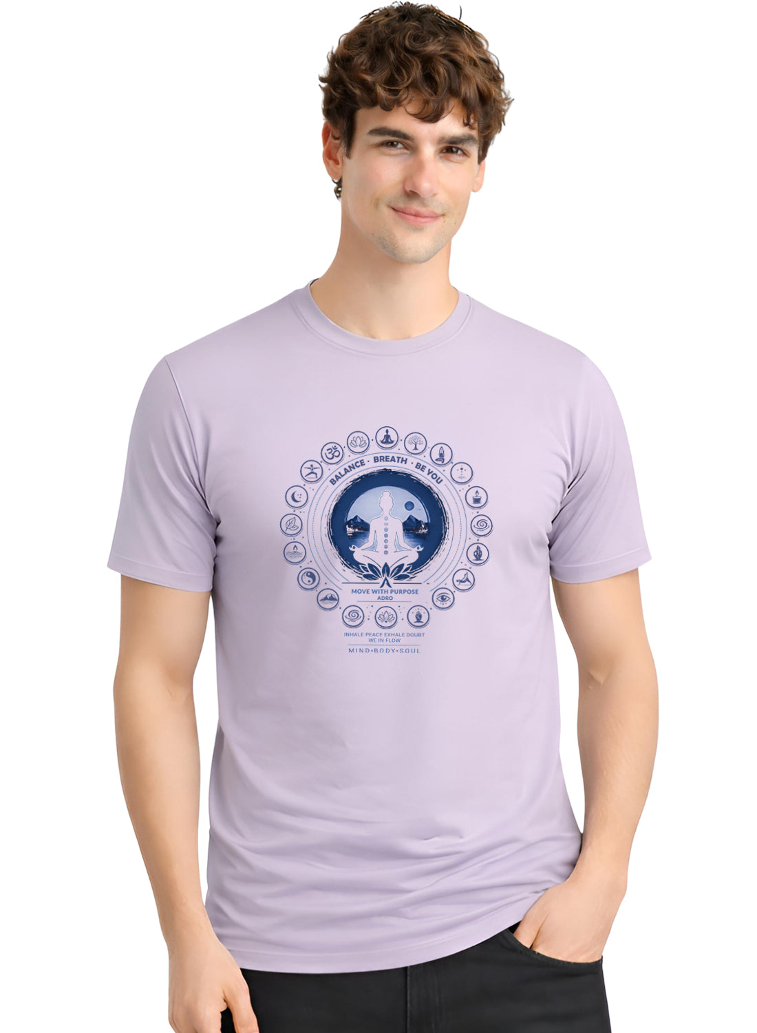 Men Lilac Printed Casual T-Shirt