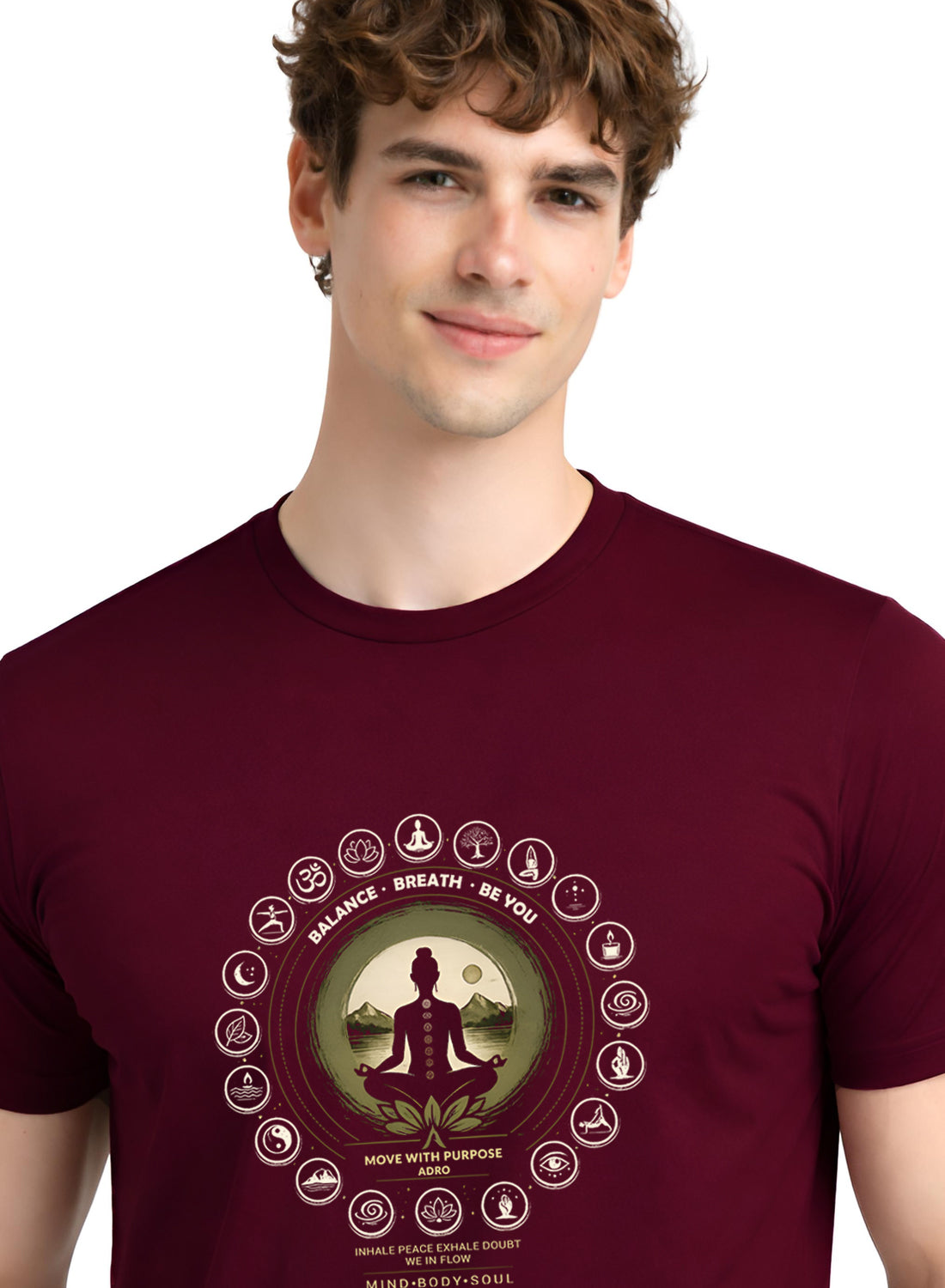 Men Maroon Printed Casual T-Shirt