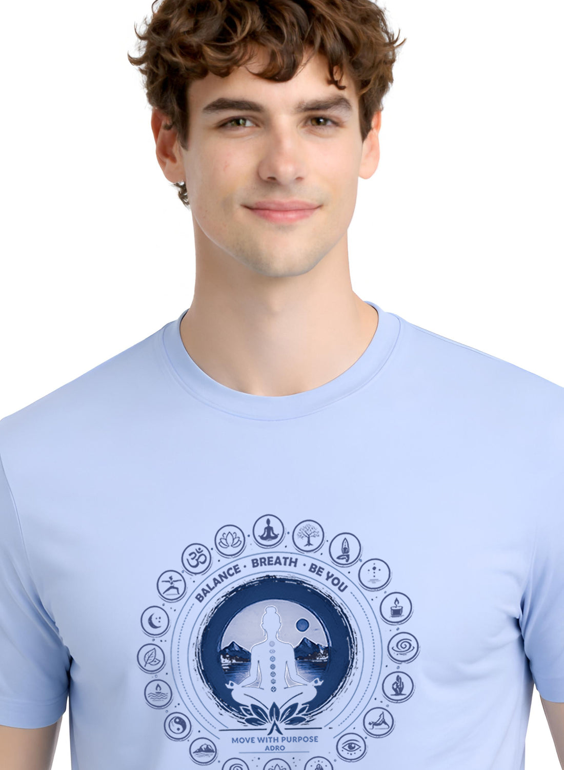 Men Blue Printed Casual T-Shirt