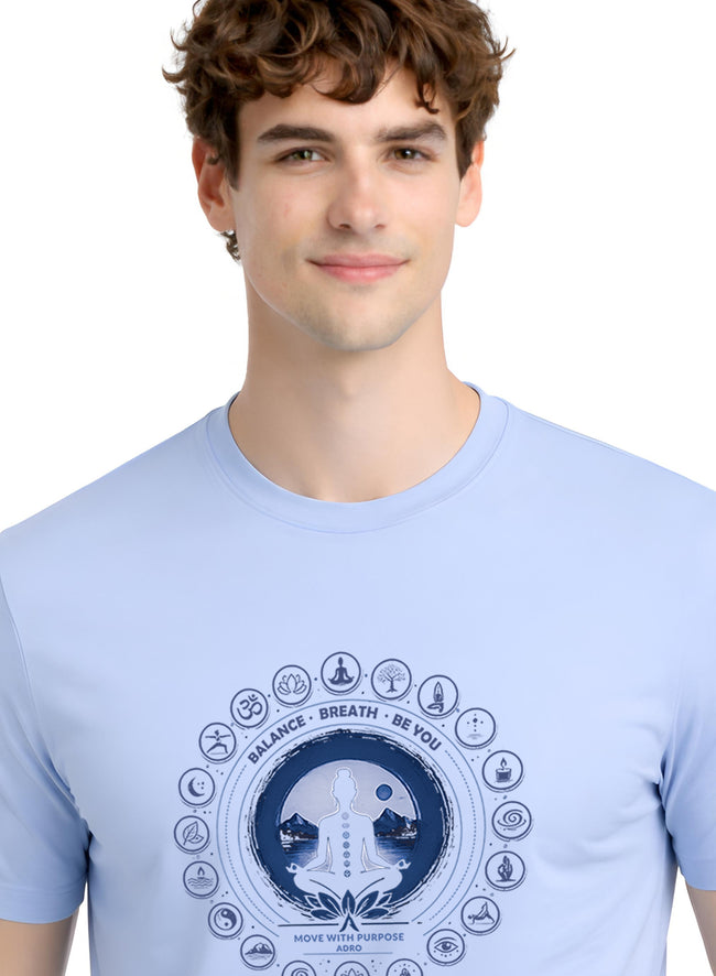 Men Blue Printed Casual T-Shirt