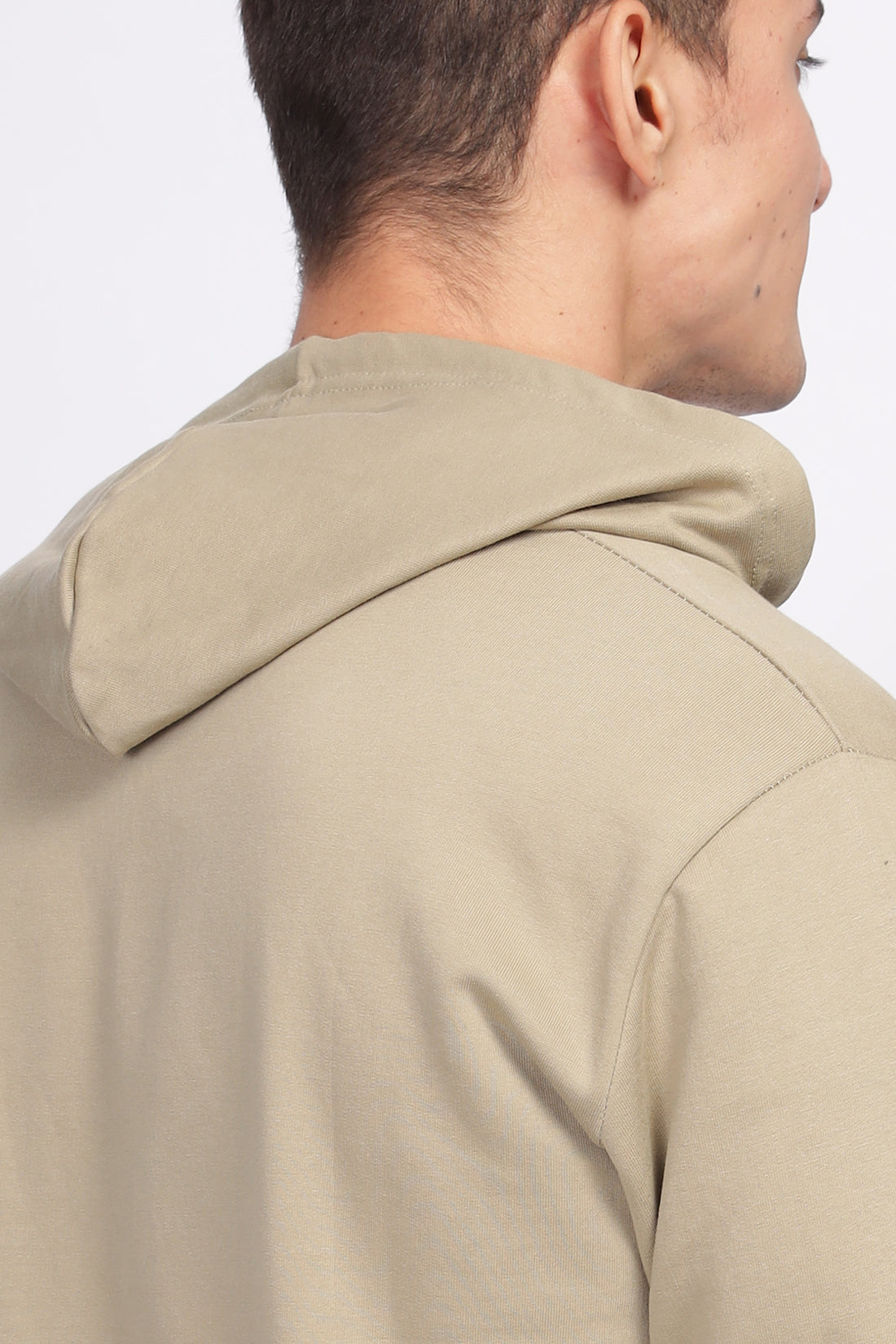 Men Beige  Sweatshirt With Zipper Hoodies