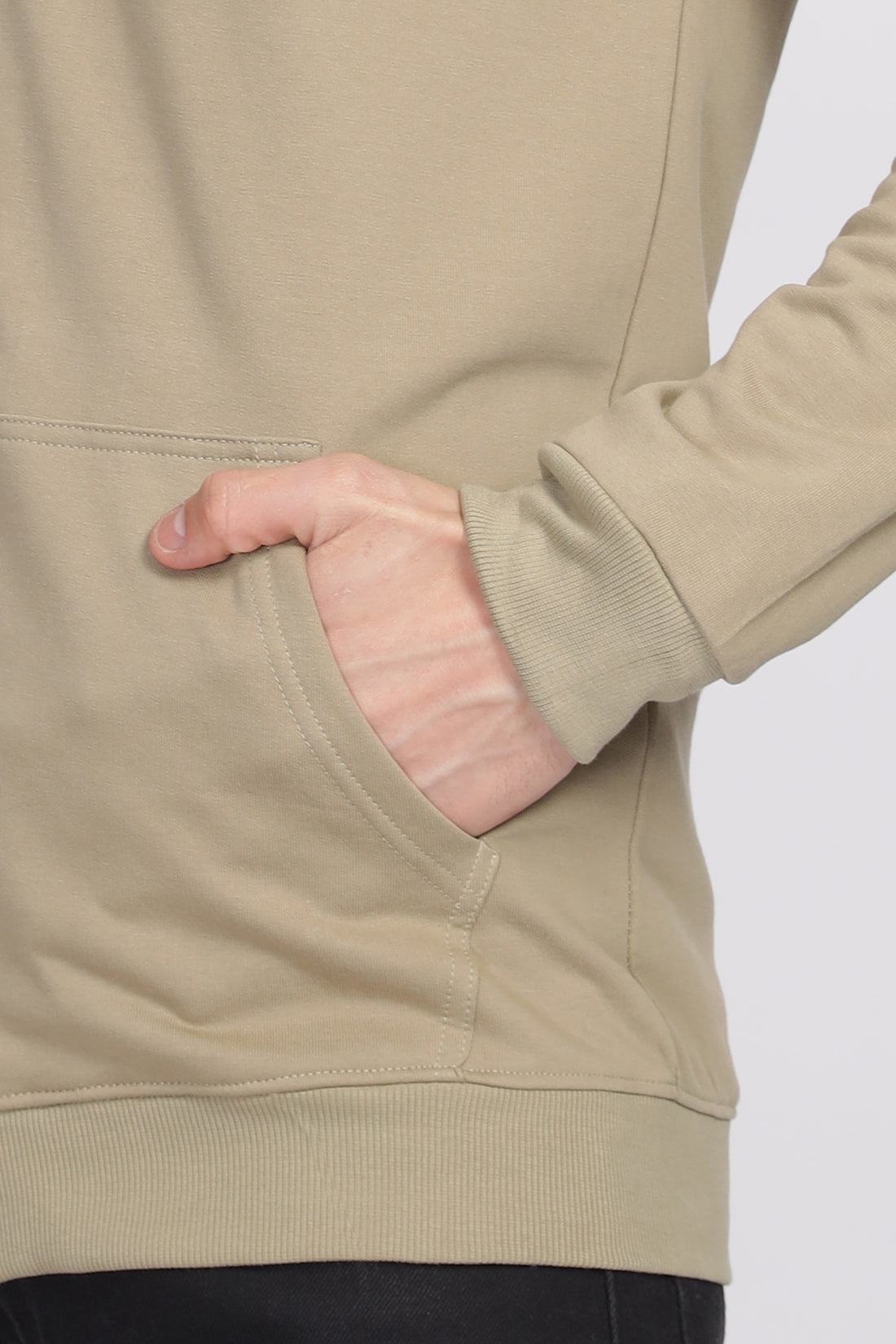 Men Beige  Sweatshirt With Zipper Hoodies