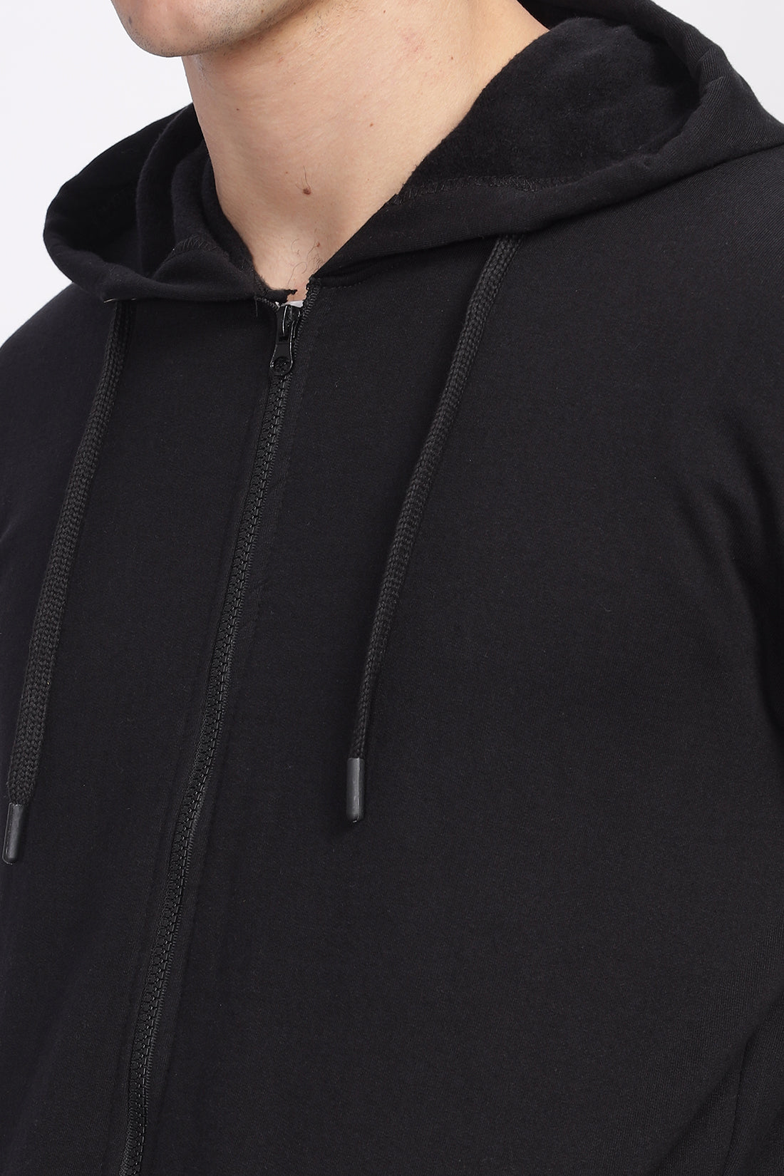 Men Black  Sweatshirt With Zipper Hoodies