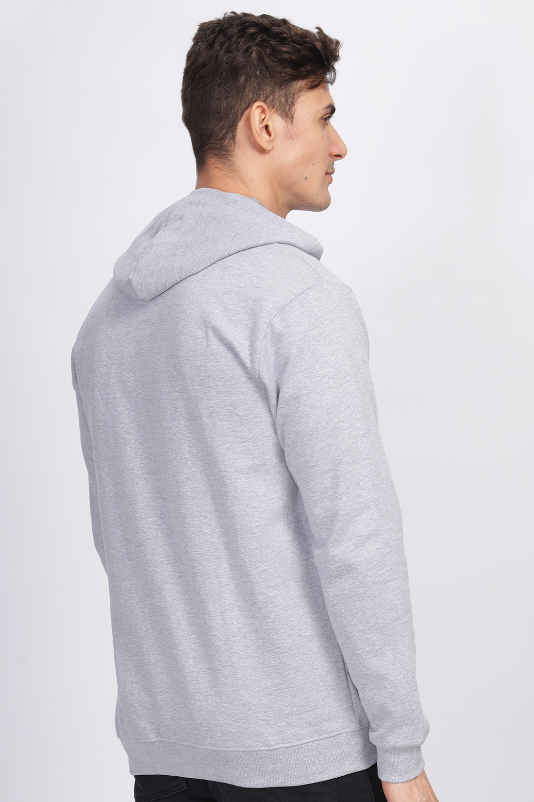 Men Grey Sweatshirt With Zipper Hoodies