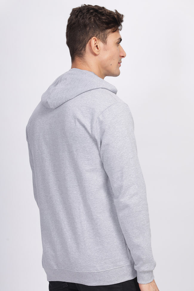 Men Grey Sweatshirt With Zipper Hoodies