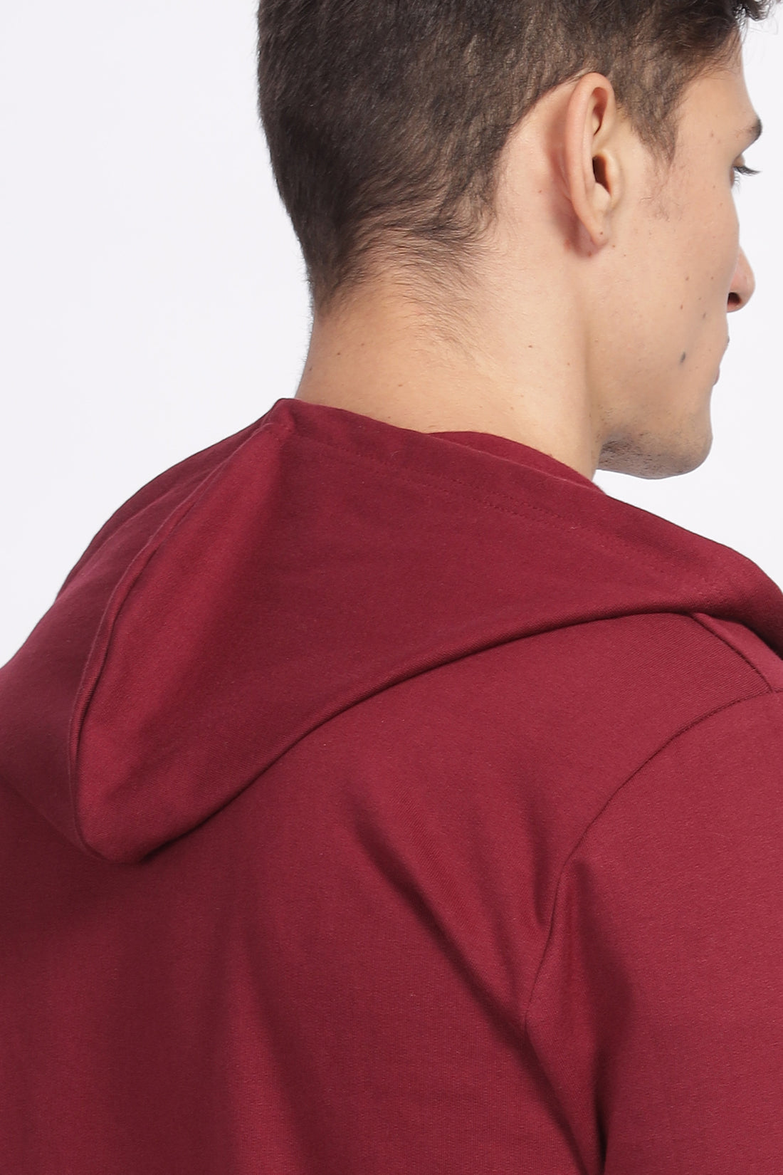 Men Maroon Sweatshirt With Zipper Hoodies
