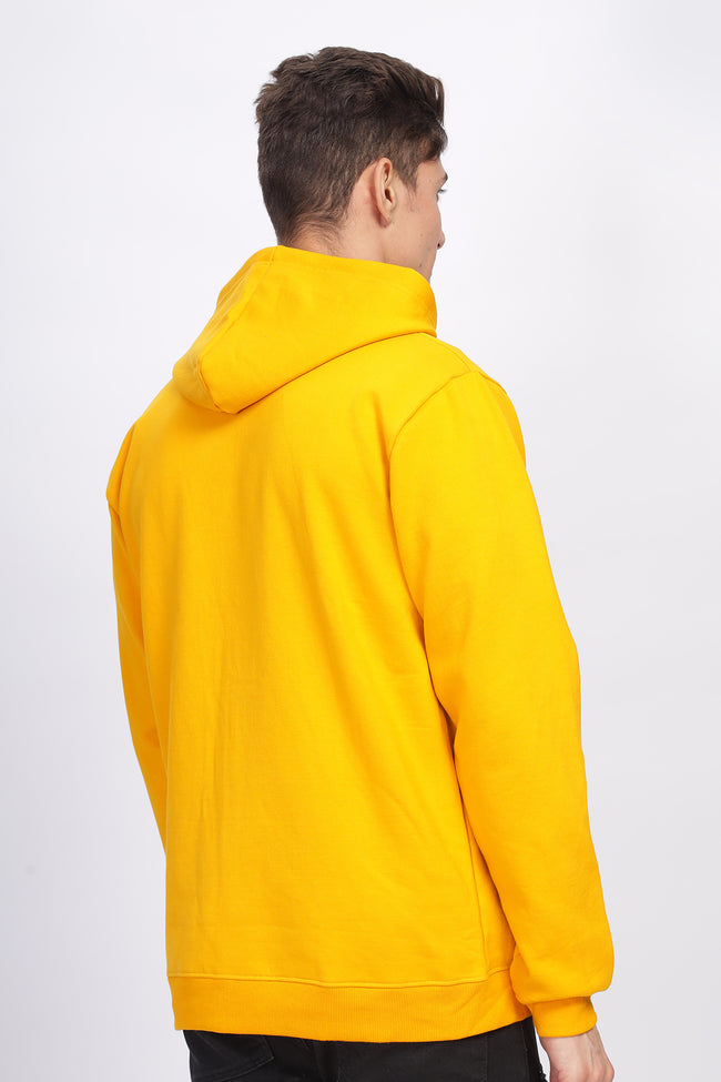 Men Mustard Sweatshirt With Zipper Hoodies