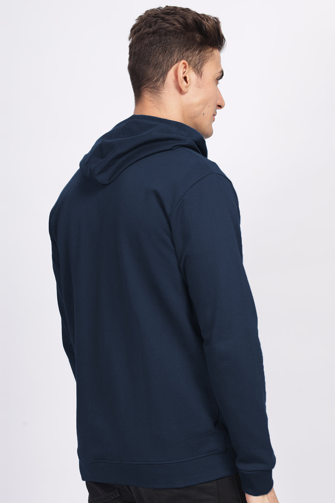 Men Navy Sweatshirt With Zipper Hoodies