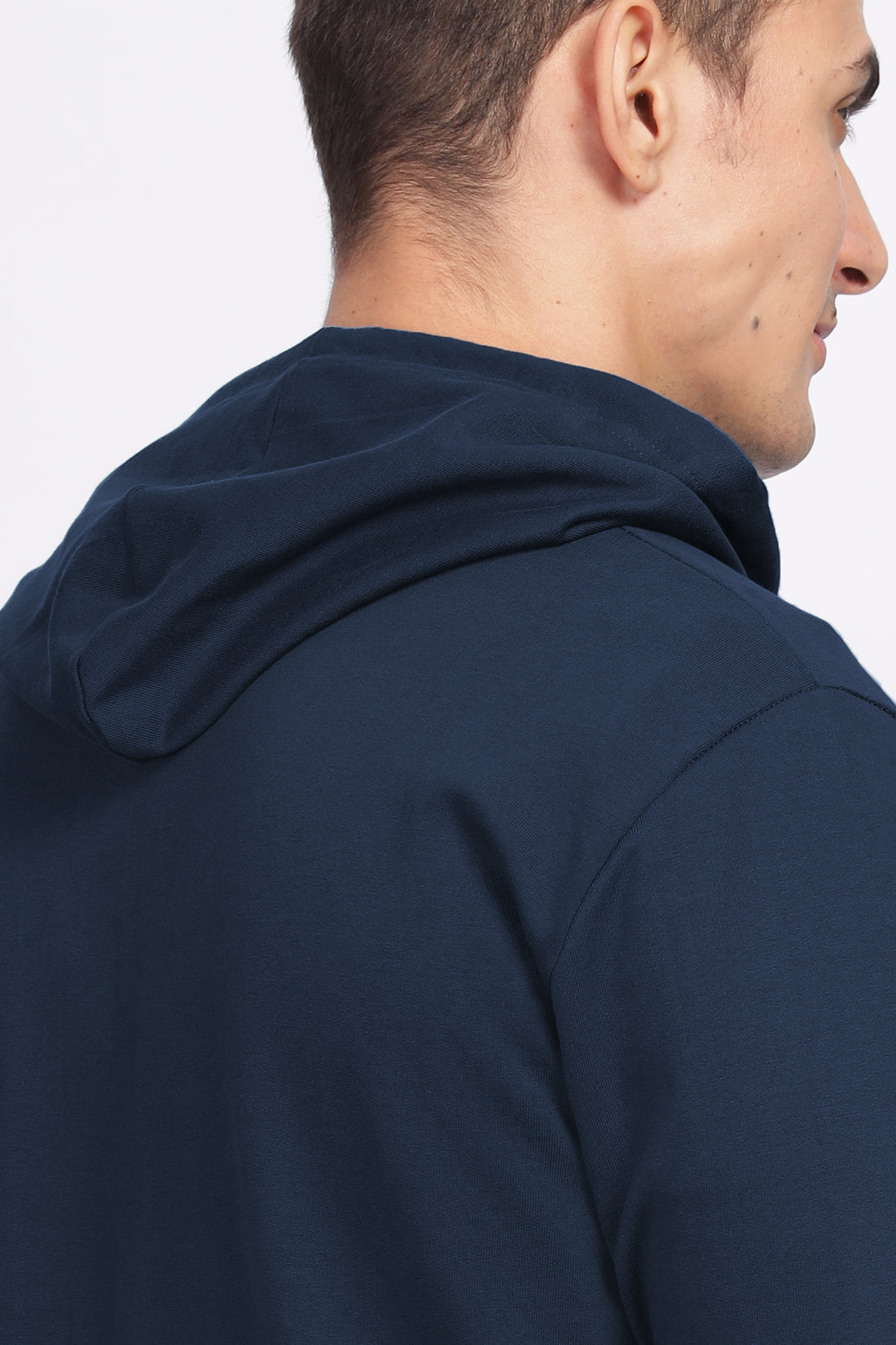 Men Navy Sweatshirt With Zipper Hoodies
