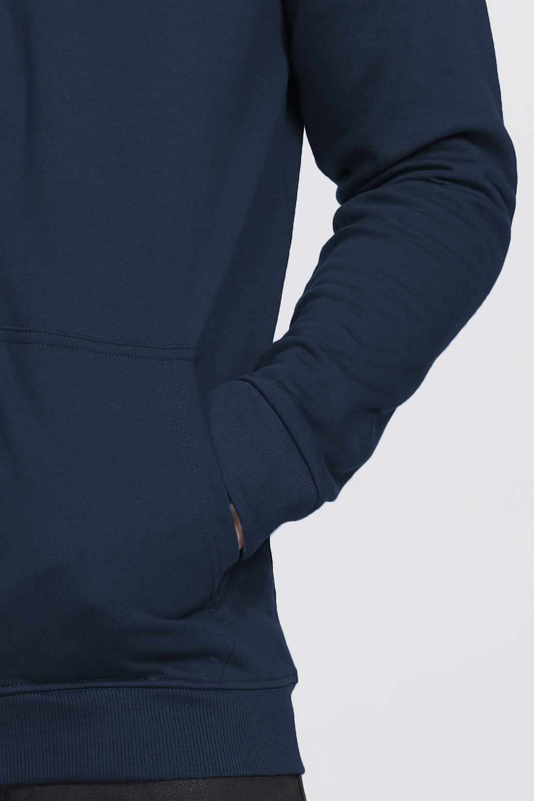 Men Navy Sweatshirt With Zipper Hoodies