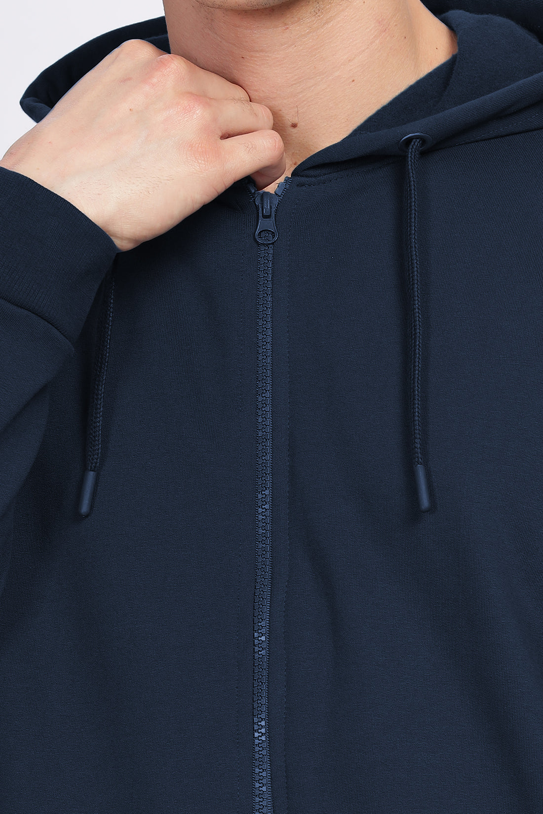 Men Navy Sweatshirt With Zipper Hoodies