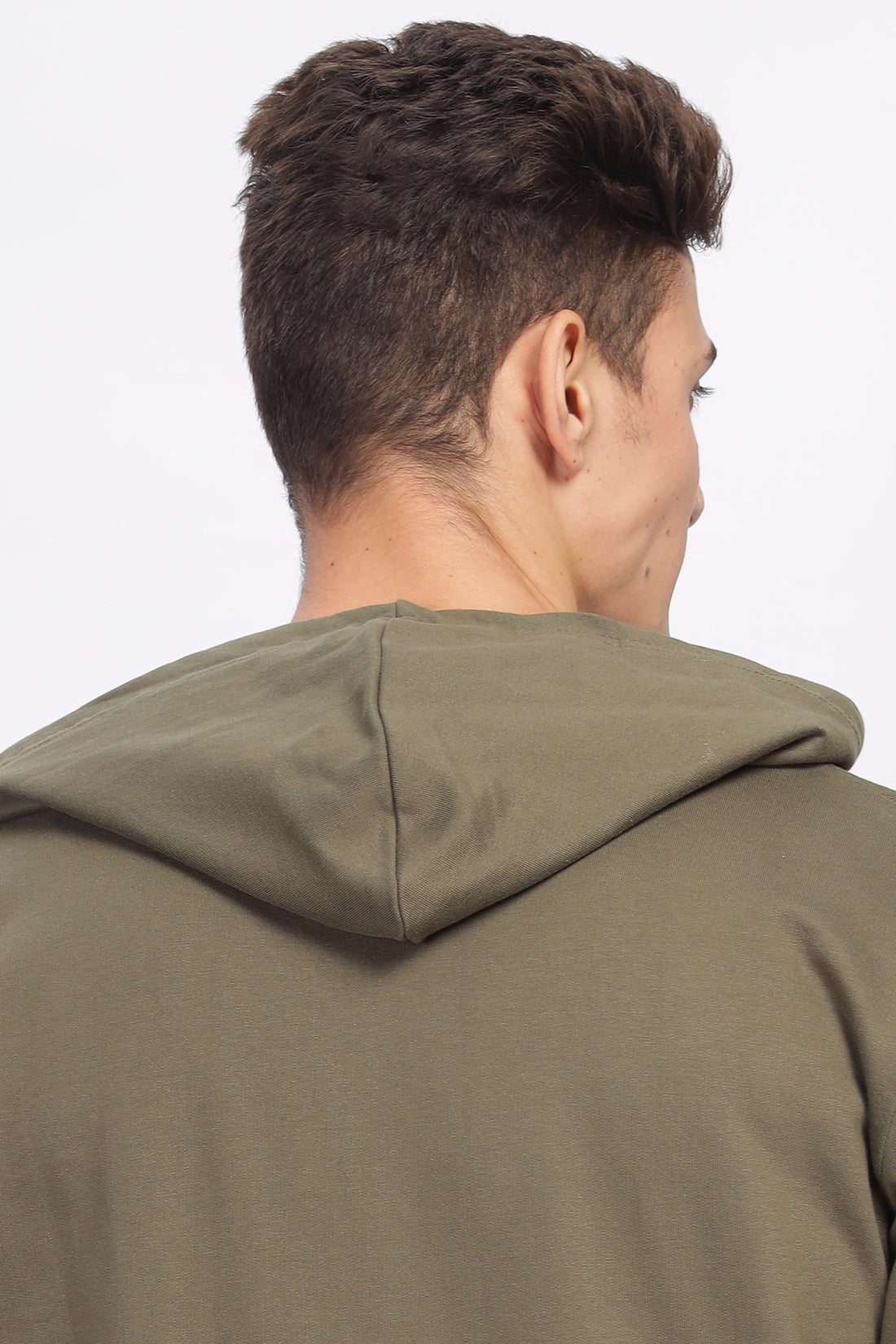 Men Olive Sweatshirt With Zipper Hoodies