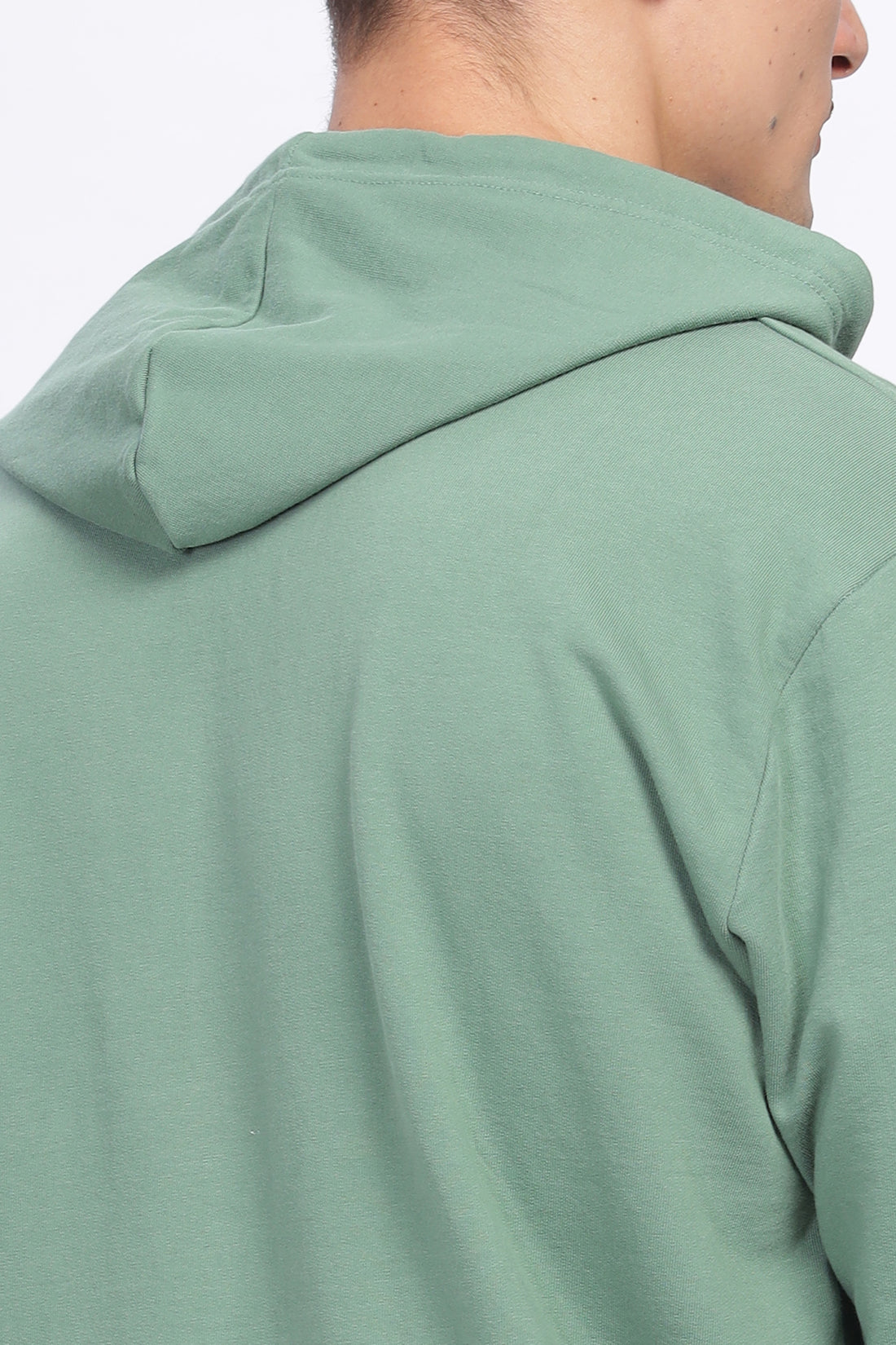 Men Green Sweatshirt With Zipper Hoodies