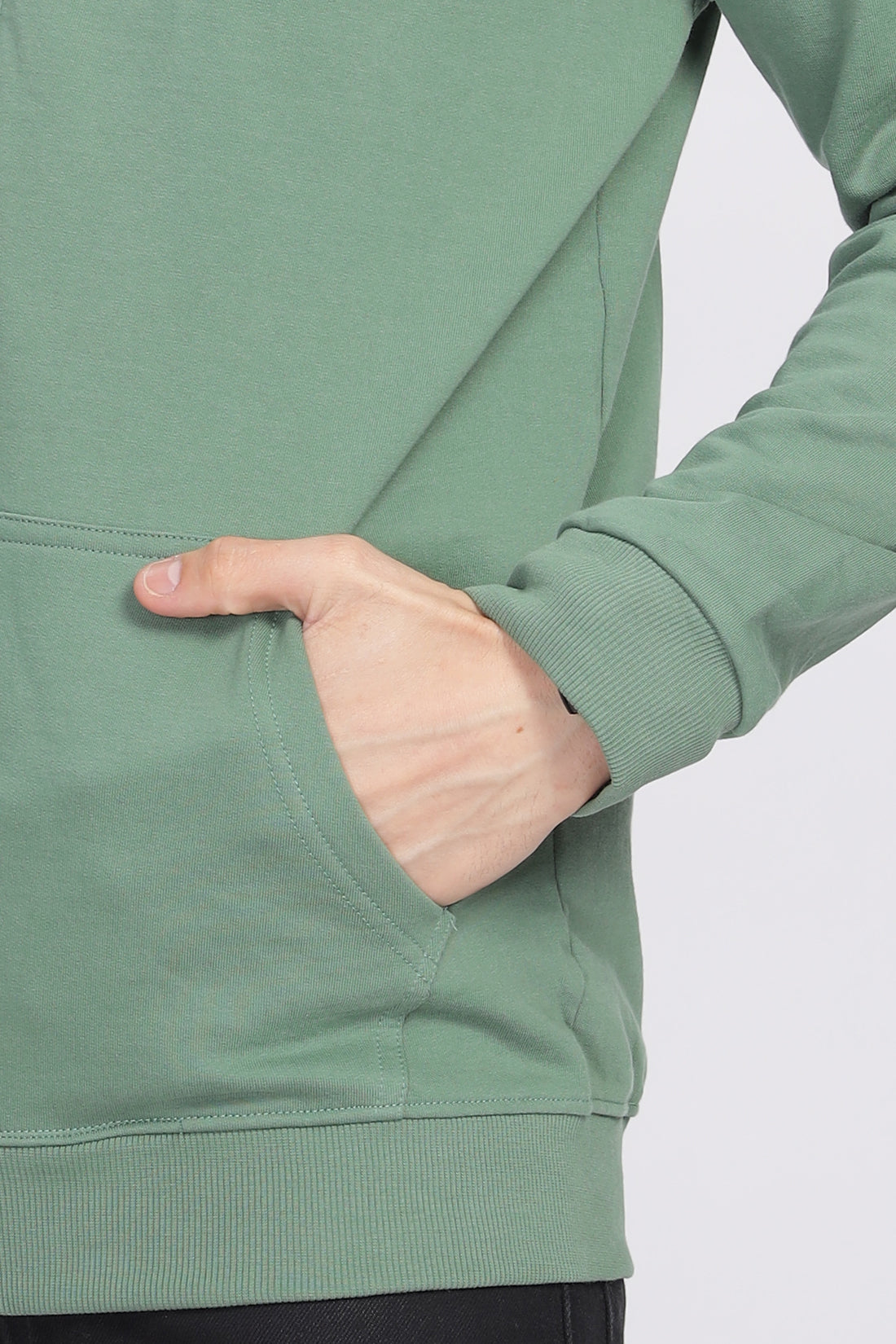 Men Green Sweatshirt With Zipper Hoodies