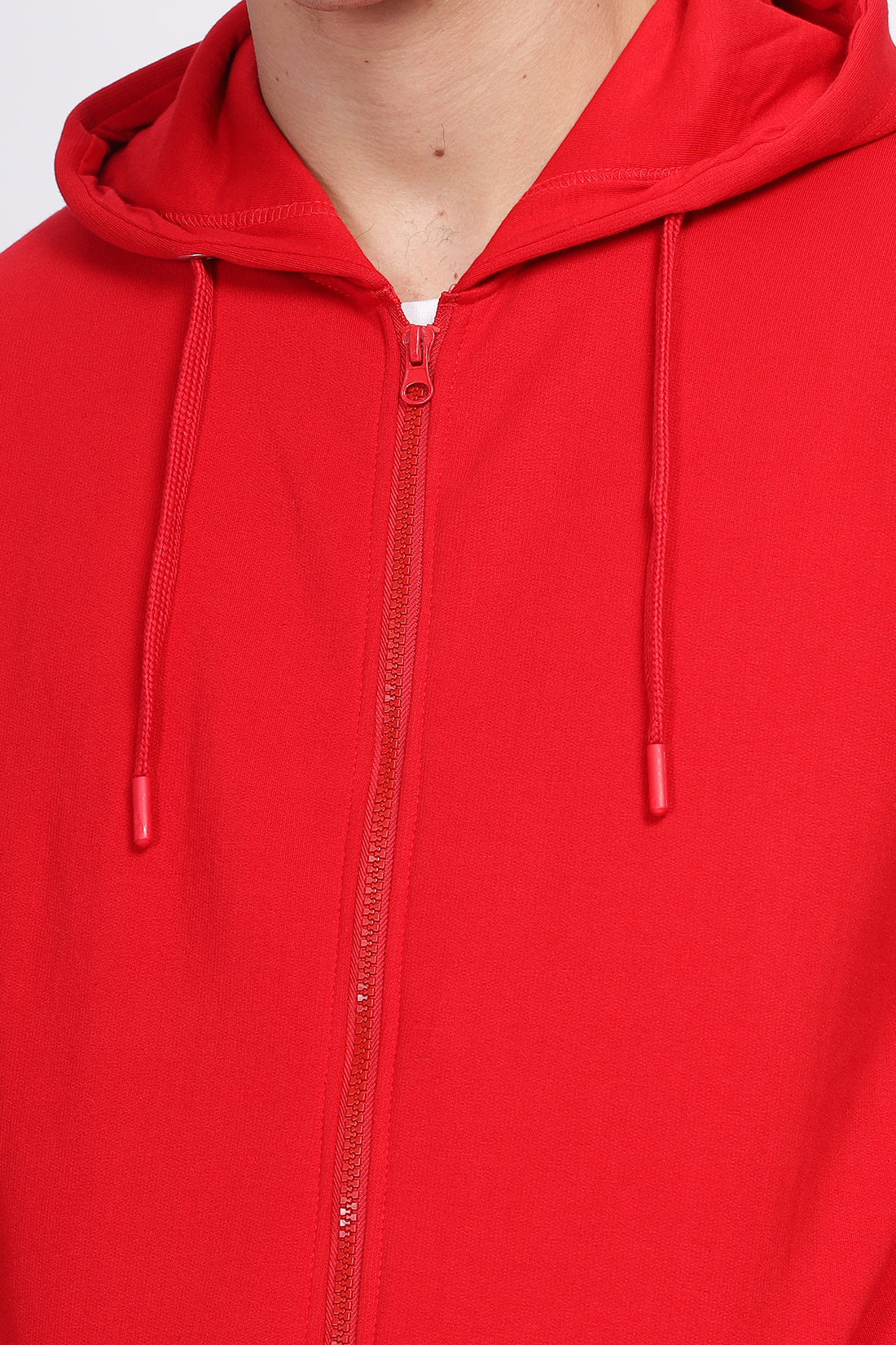 Men Red Sweatshirt With Zipper Hoodies