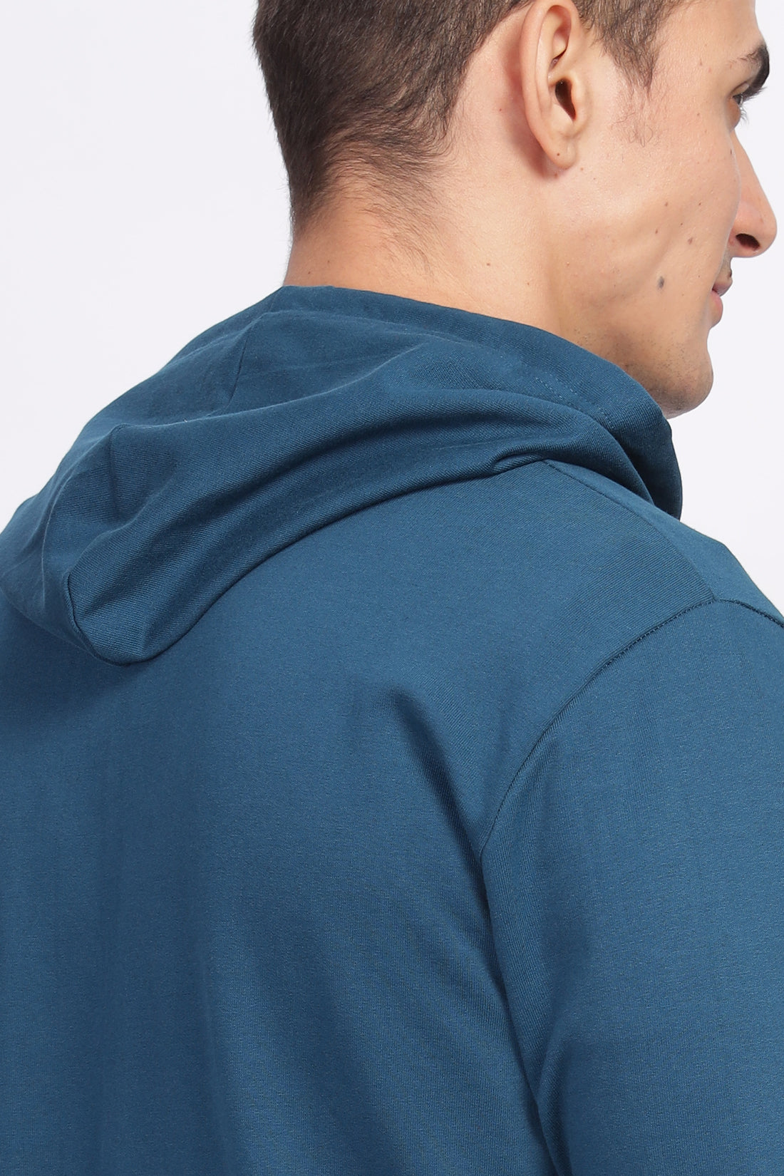 Men Teal Sweatshirt With Zipper Hoodies