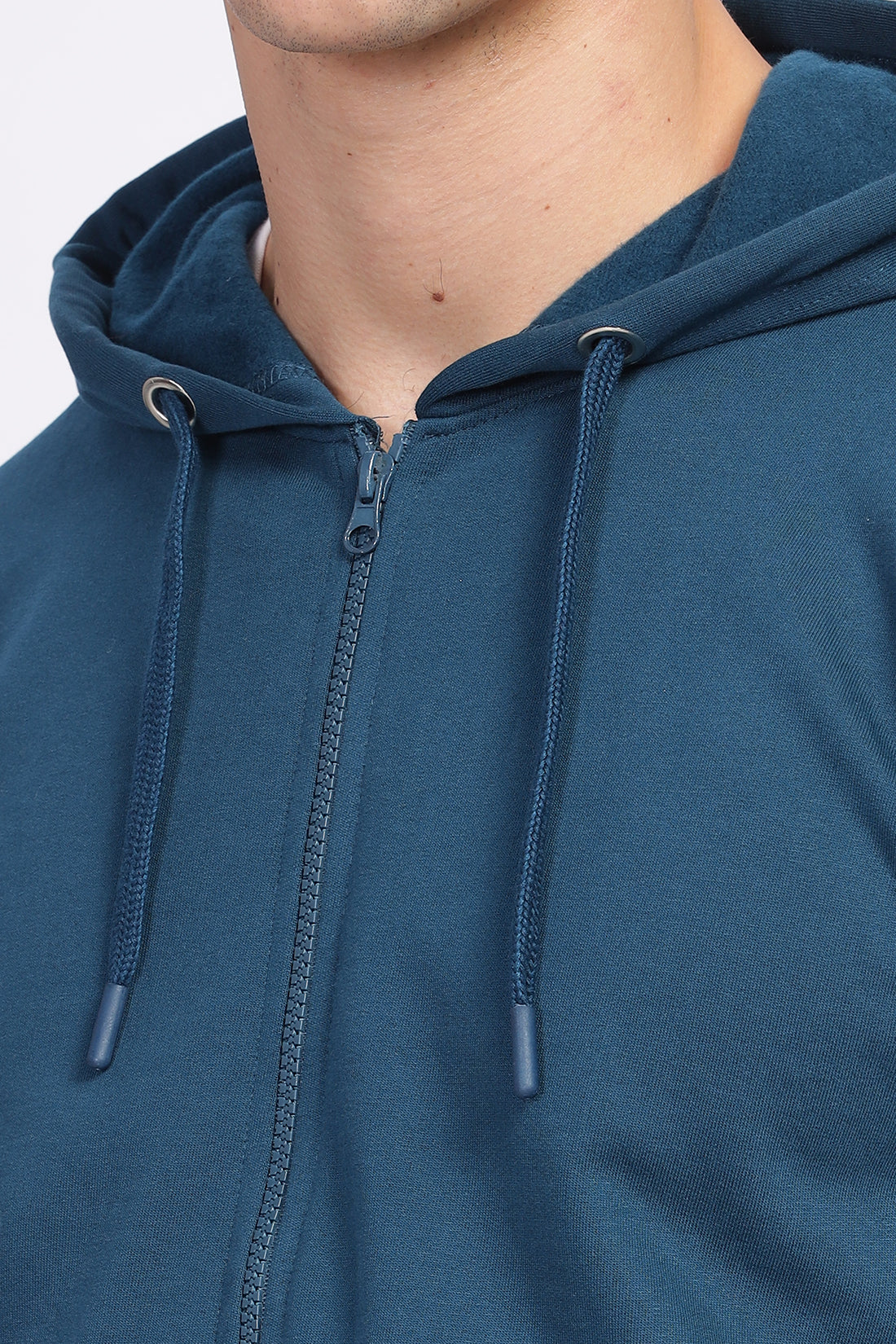 Men Teal Sweatshirt With Zipper Hoodies