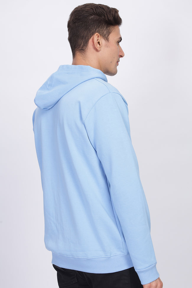 Men Blue Sweatshirt With Zipper Hoodies