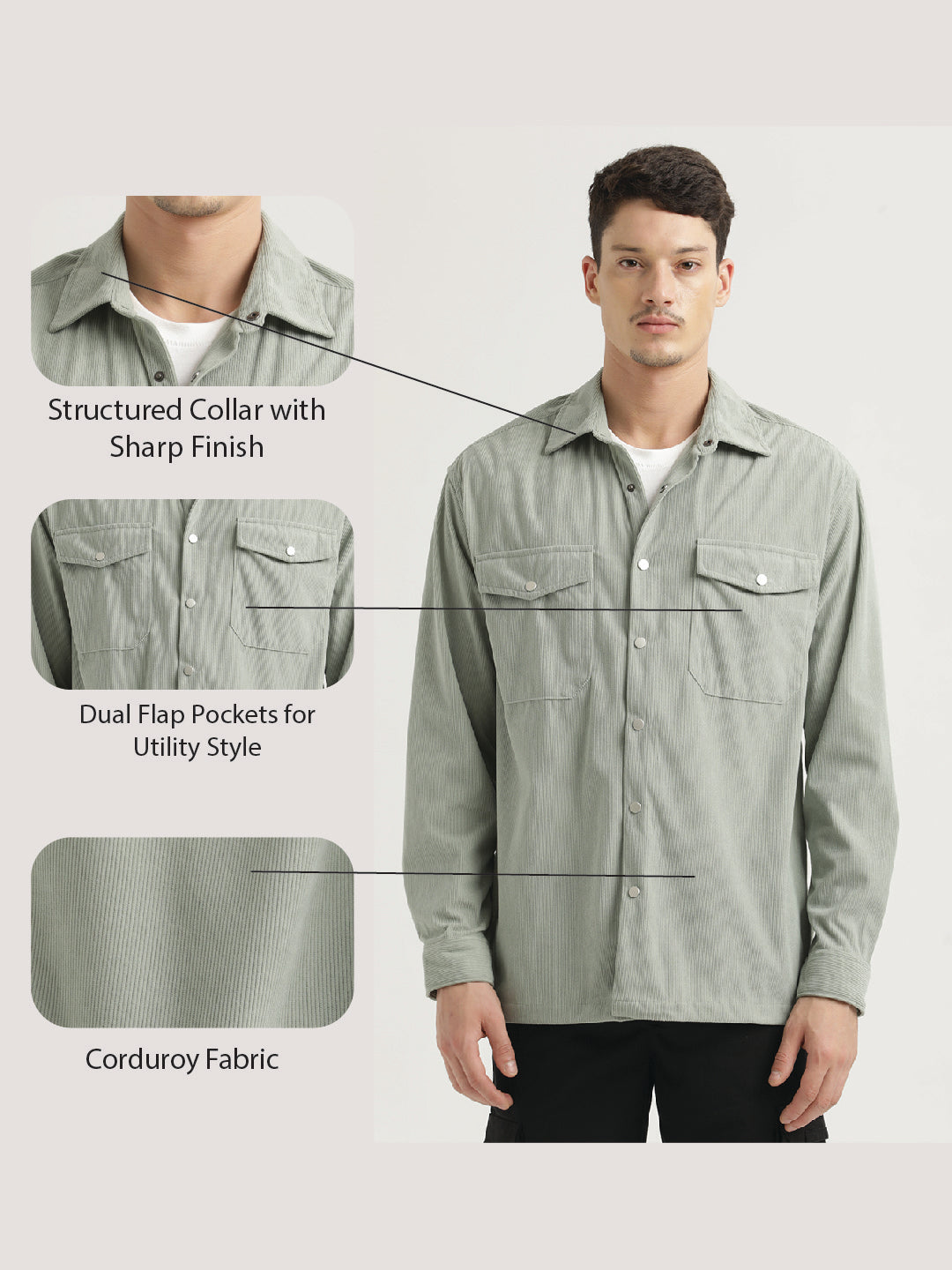 Men Corduroy Overshirt
