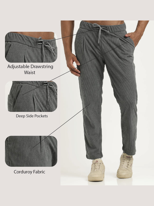 Men Corduroy Trousers with 3 Pockets