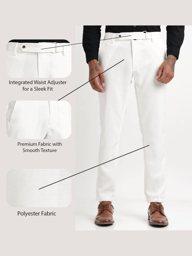 Men Textured  Slim Fit Trousers