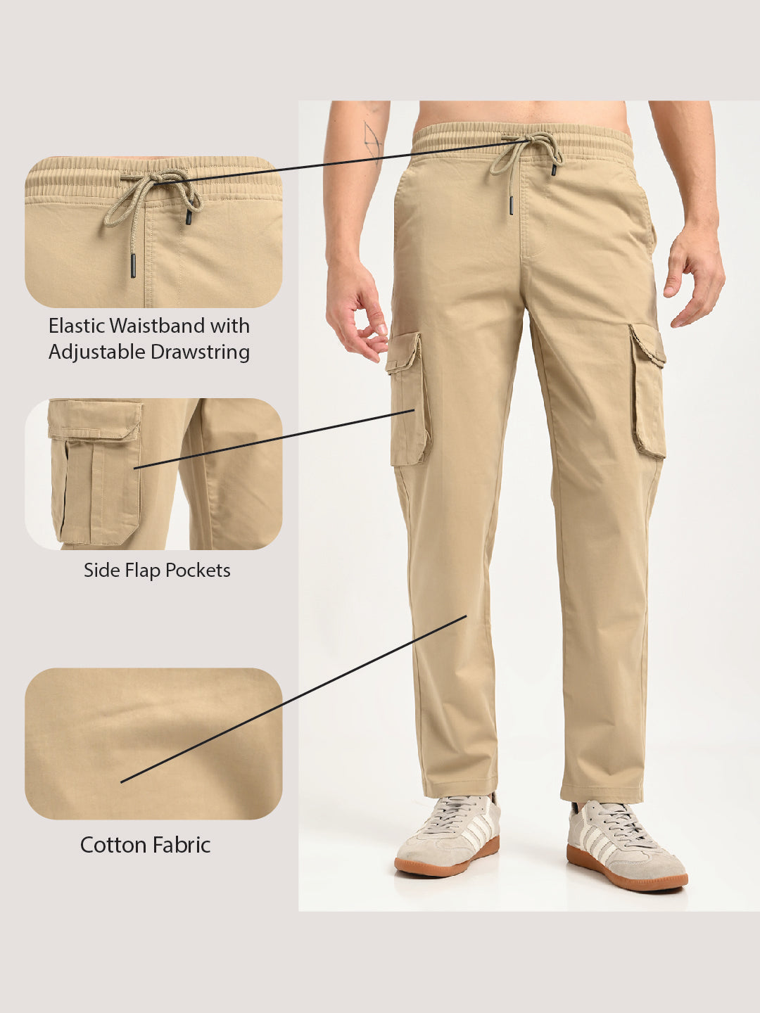 Men Cotton Cargo Trousers