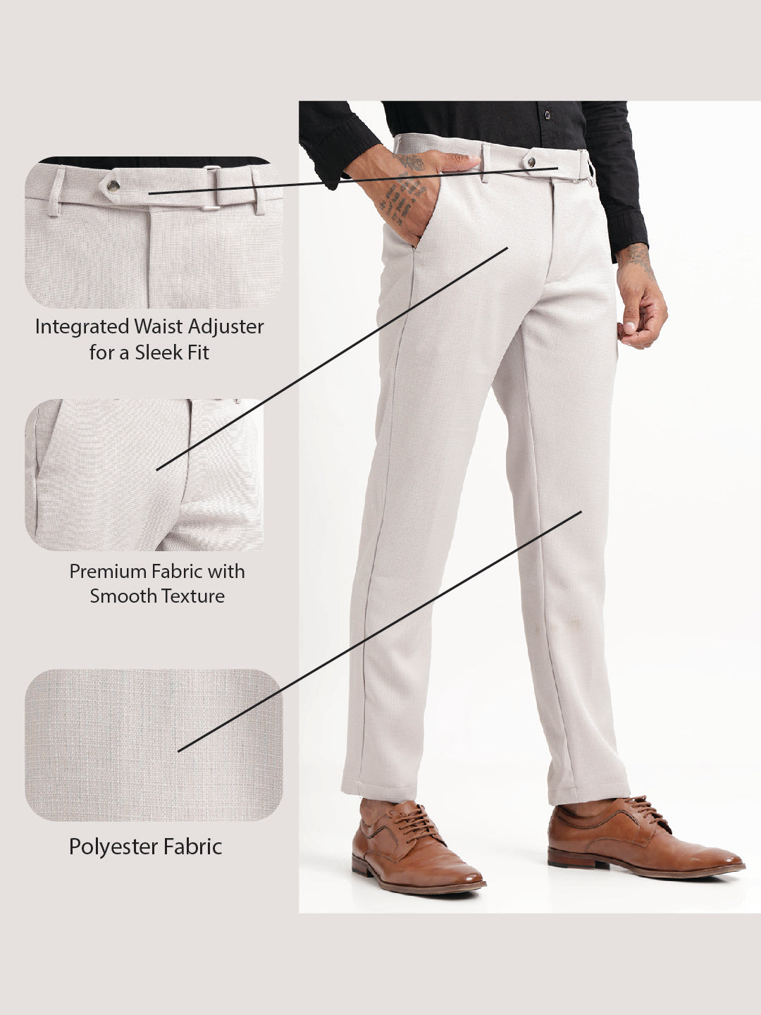 Men Textured  Slim Fit Trousers