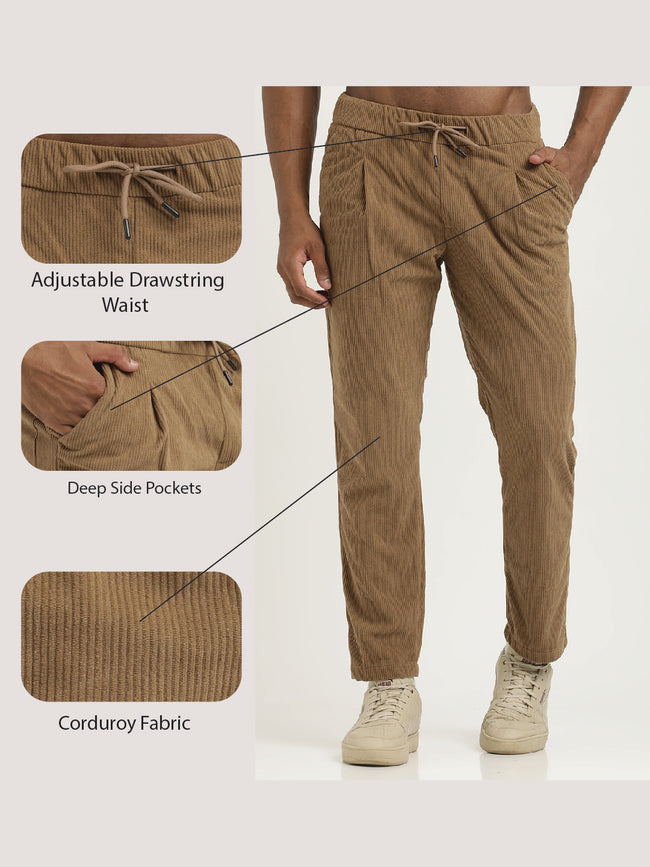 Men Corduroy Trousers with 3 Pockets