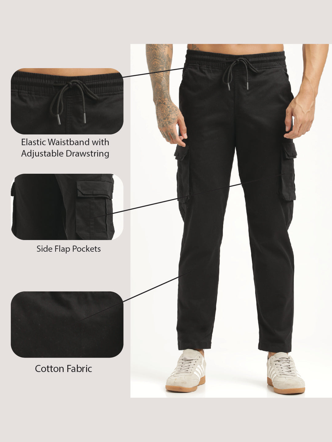 Men Cotton Cargo Trousers