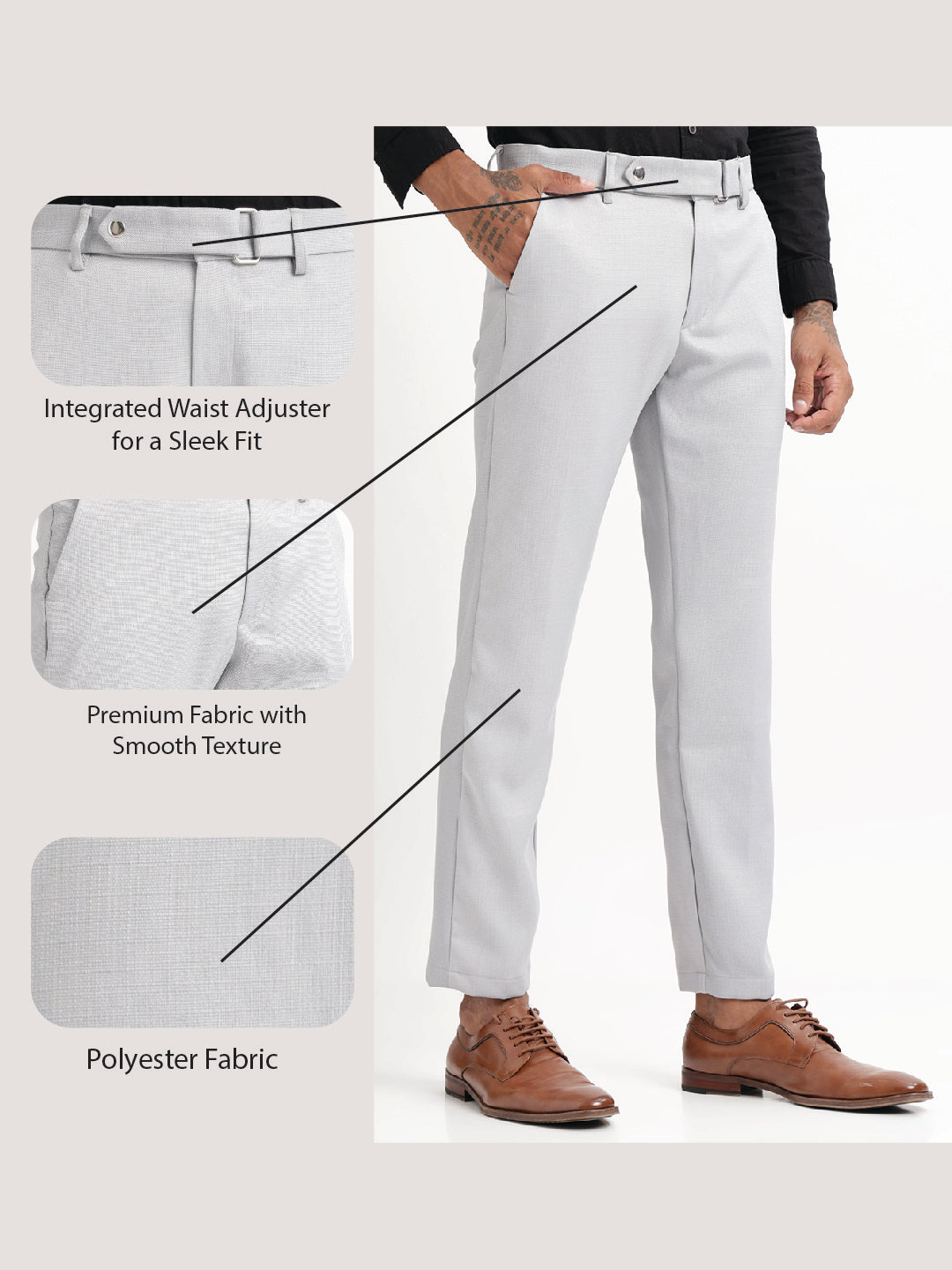 Men Textured  Slim Fit Trousers
