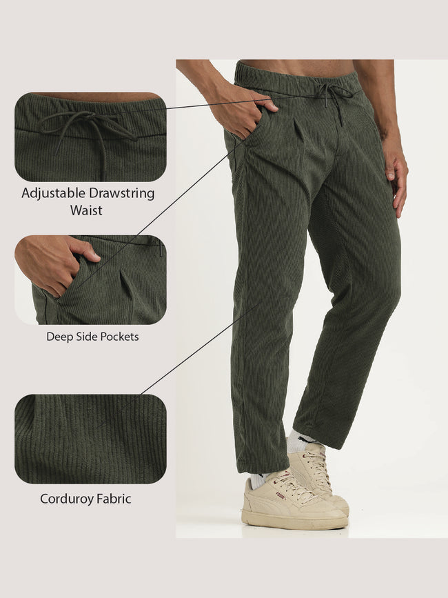 Men Corduroy Trousers with 3 Pockets