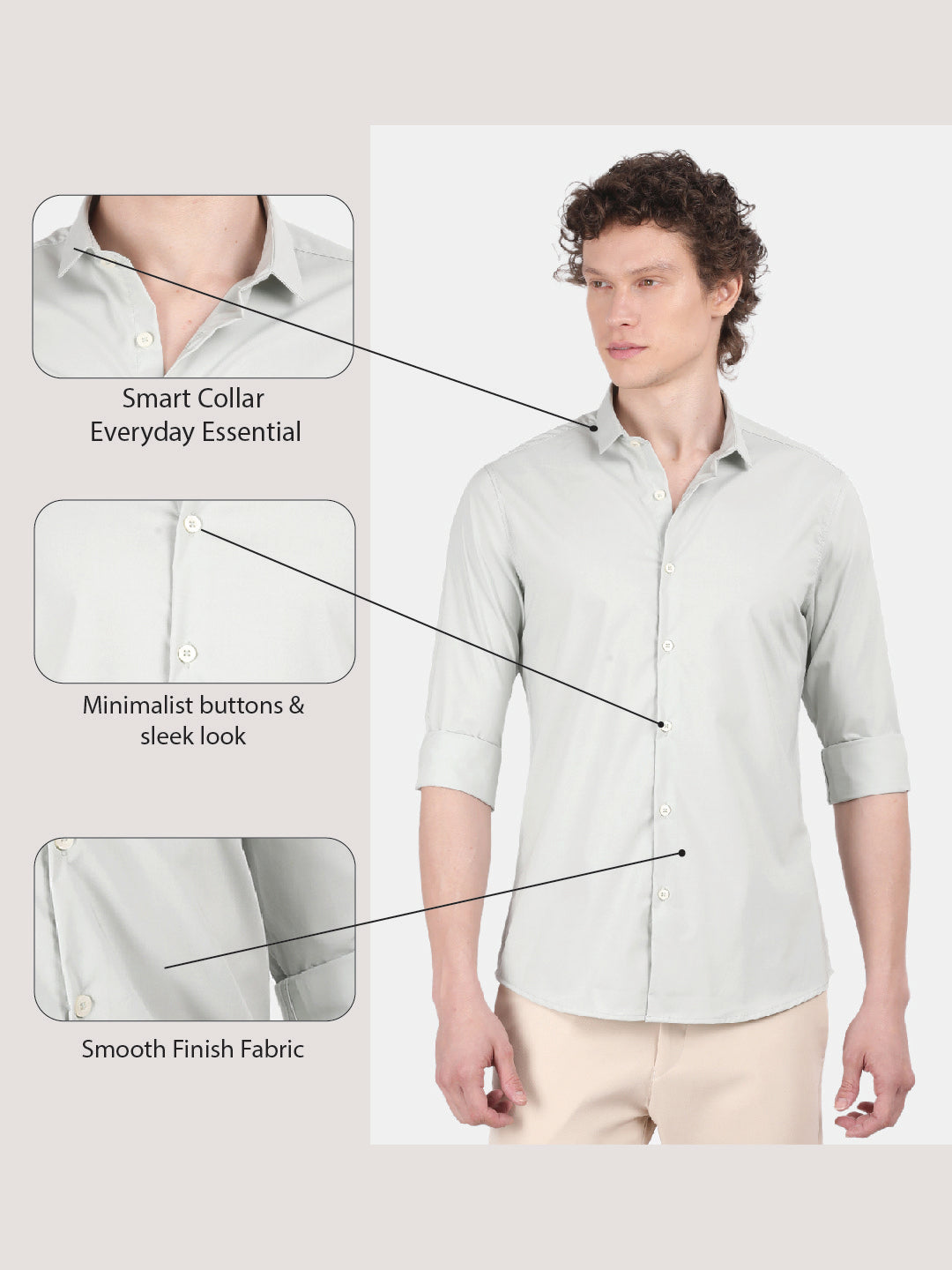 Men Pale blue Slim Fit Spread Collar Full Sleeve Casual Shirt