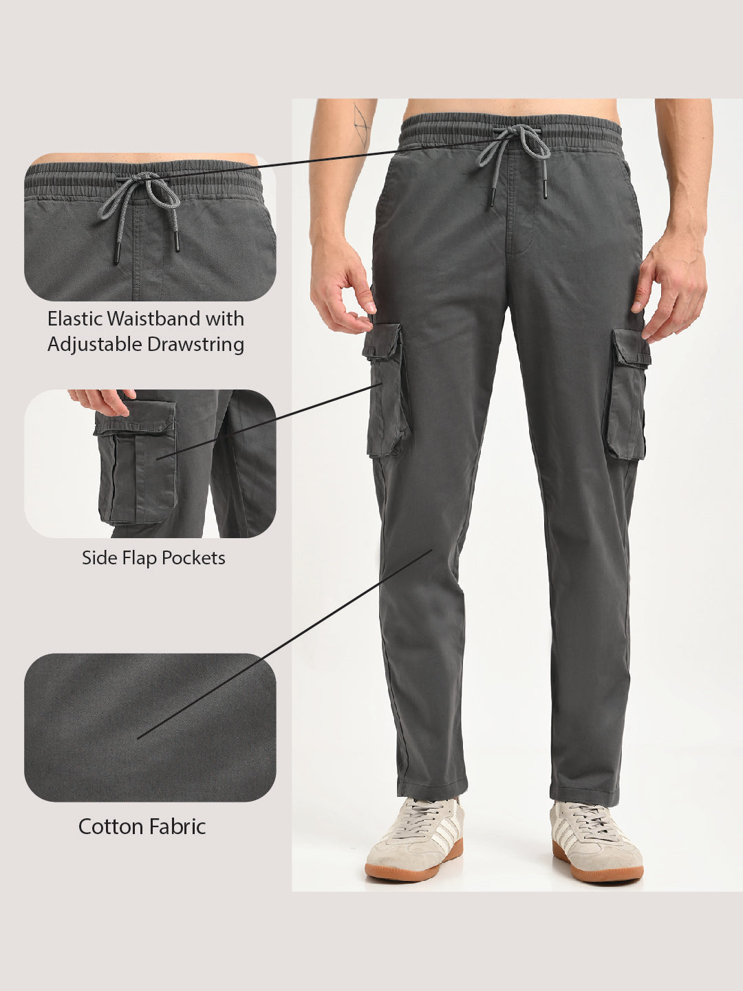 Men Cotton Cargo Trousers