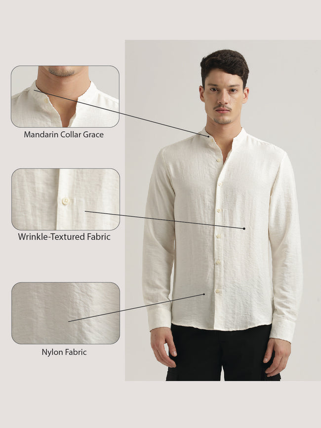 Men Mandarin Collar Nylon Shirt