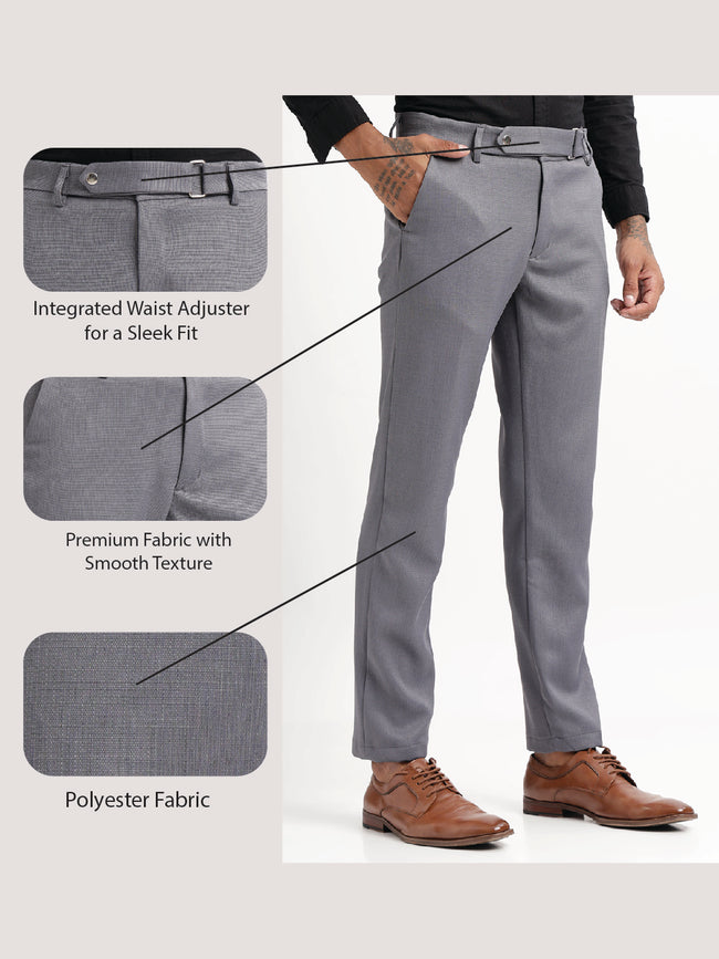 Men Textured  Slim Fit Trousers