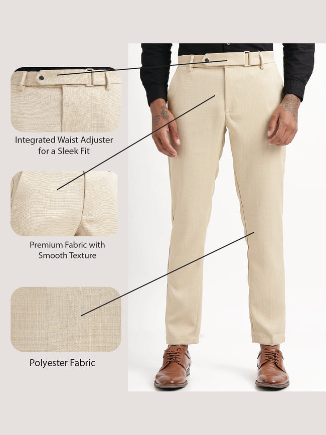 Men Textured  Slim Fit Trousers