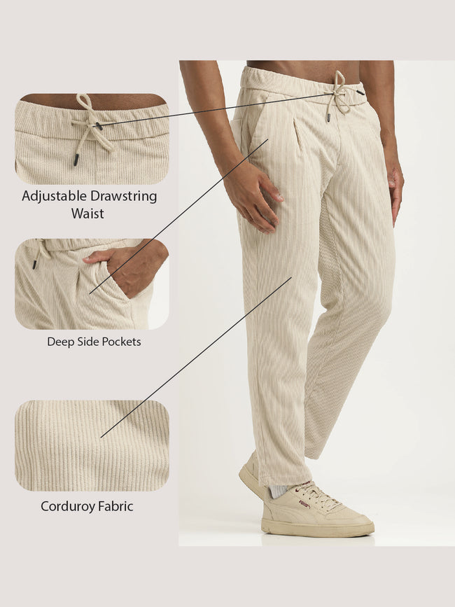 Men Corduroy Trousers with 3 Pockets