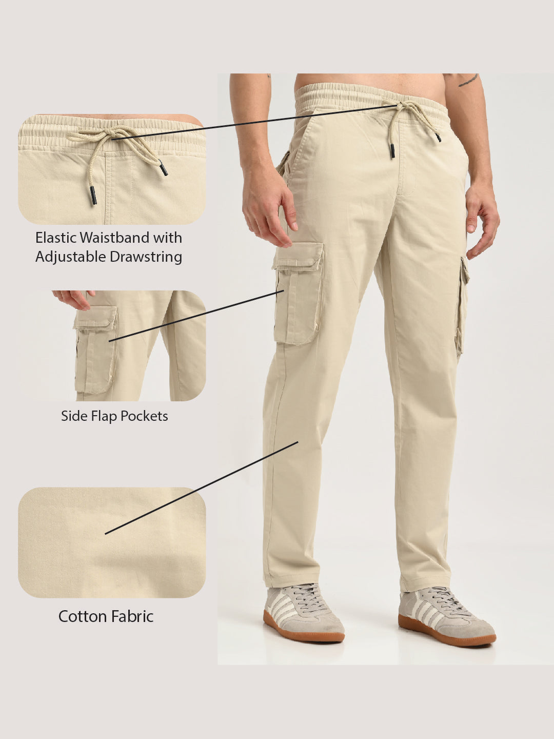 Men Cotton Cargo Trousers