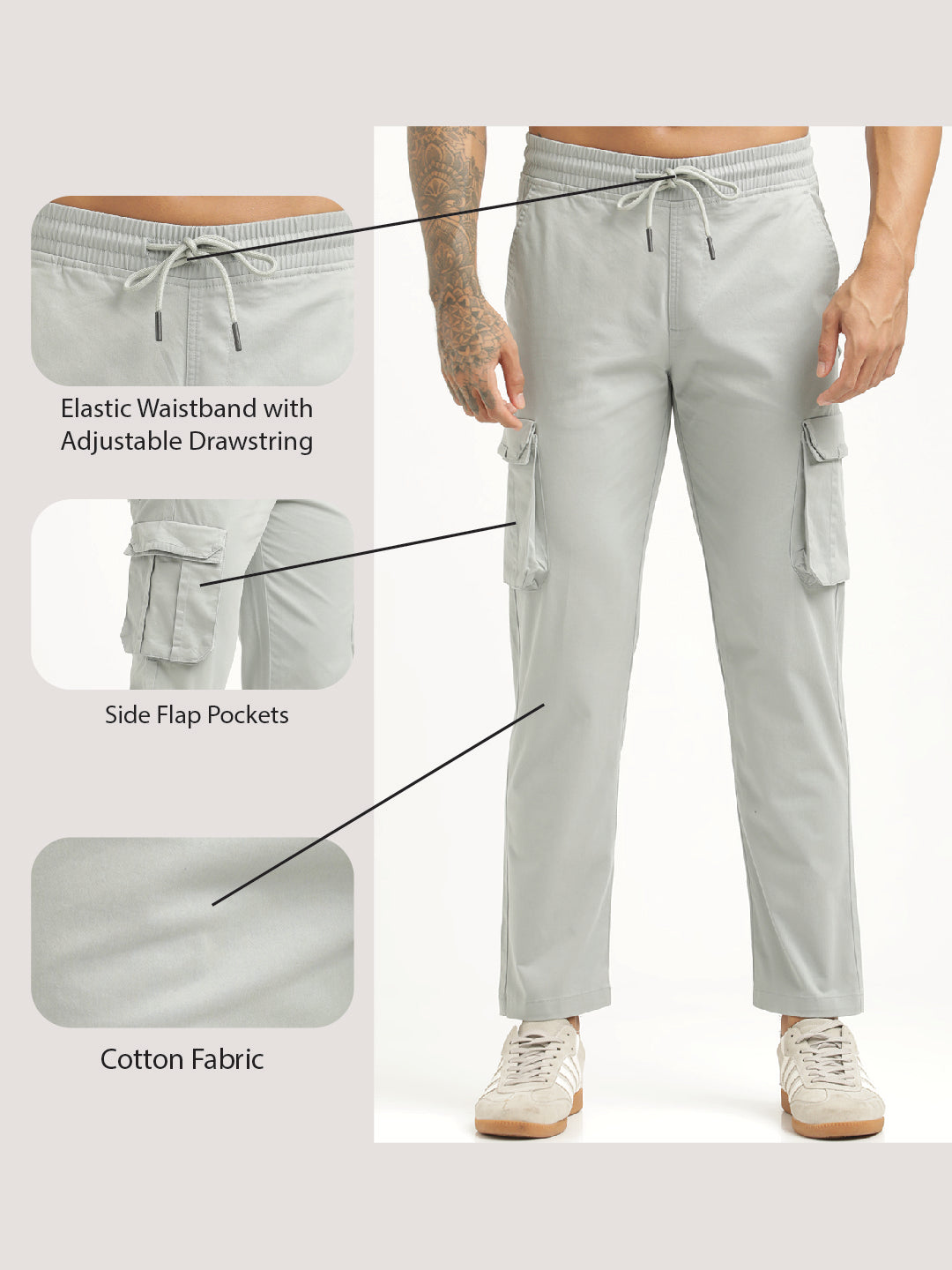 Men Cotton Cargo Trousers